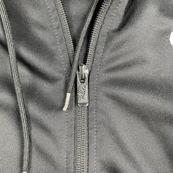 Vintage Nike Track Jacket Mens L Black White Stripe Full Zip Active Y2K Hooded - Picture 9 of 12